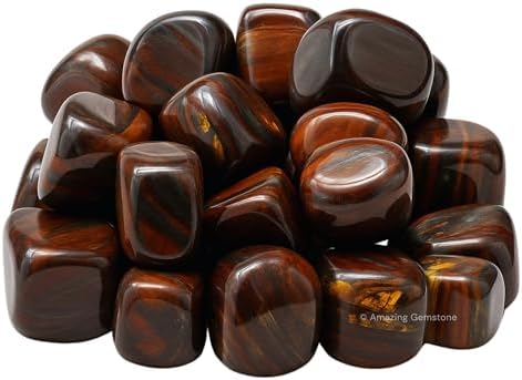 Amazing Gemstone Iron Tiger Eye Crystal Tumbled Stones Polished Rocks - Natural Gem Stones for Healing - DIY Crystals for Protection (1 Piece)