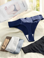 voenxe Seamless Womens Thong Underwear,High Waisted Tanga Woman No Show Panties,Breathable Workout Comfortable Undies,5 Pack