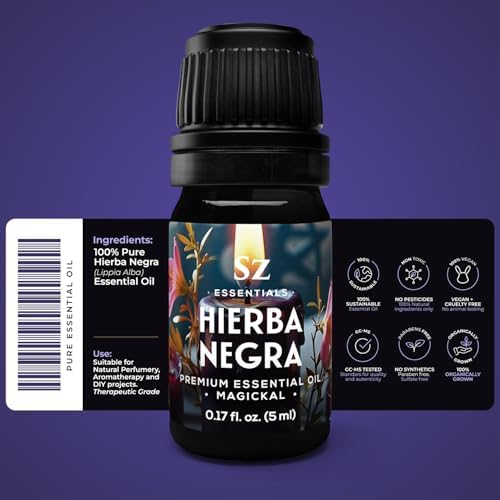 Hierba Negra Essential Oil 100% Pure (Black Grass) – Spiritual Protection, Banishing & Cleansing Oil for Wiccan, Hoodoo & Magick Rituals – Natural, Undiluted, Origin Argentina – 5mL