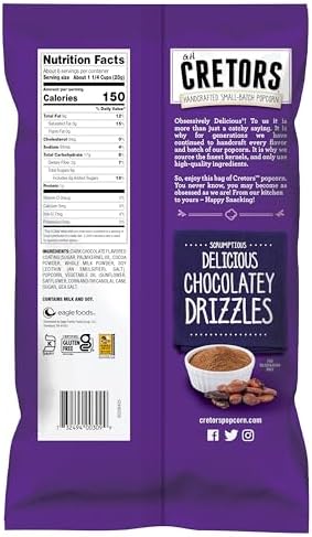 G.H. Cretors, Dark Chocolatey Drizzle Popcorn (6 Pack - 5.5 Oz Each)