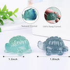 1.8 Inch Fluorite Turtle Crystal Figurines,Hand-Carved Healing Crystals lucky Turtle divination Decor,Stone Turtle Statues Energy Gemstones sculptures,Tortoise Memorial Gifts for Men and Women