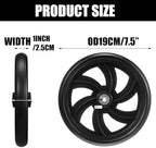 2 Sets Replacement Wheelchair Wheels for Walkers 7.5 Inch Wheelchair Front Wheels Anti Slip Walker Rubber Replacement for Stroller Casters Rollers Accessories