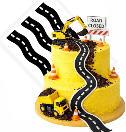 Edible Race Tracks Paved Roadway Scenic Themed Stick On/Lay On Cake Border Decoration Toppers