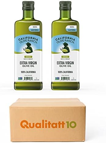 California Extra Virgin Olive Ranch Oil 33.8 oz each 2 Pack by Qualitatt