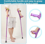 Forearm Crutches Pair Folding Forearm Crutches Anti-Drop Cuff Reduces The Hassle of Picking Up Forearm Crutch，Comfortable Grip and Wear-Resistant, Non-Slip Forearm Crutches (Violet)