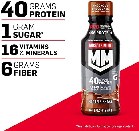 Muscle Milk Pro Series Protein Shake, Chocolate Peanut Butter, 40g Protein, 14 Fl Oz (Pack of 12)