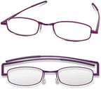 IF Compact Lenses Readers Slim Flat-Folding Unisex Reading Glasses - Orchid, +3.0"