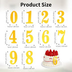 0-9 Gold Acrylic Cake Numbers Topper, 20 Pcs 3.07 Inch Mirror Happy Birthday Cake Topper Party Cupcake Toppers for DIY Handmade Cakes Birthday Party Wedding Anniversary Decorations