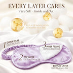 LULUSILK 100% Mulberry Silk Sleep Mask, Lavender Silk Eye Cover for Sleeping, Pack of 1