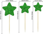 Gyufise 42Pcs Star Cupcake Toppers Green Glitter Assembled Twinkle Star Cupcake Picks Wedding Engagement Bridal Shower Birthday Party Cake Decorations Supplies Mixed Size