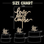 ZZDCMS Love You More Cake Topper - Wooden Wedding Cake Decoration, 'Love You More' Sign, Smash Cake Topper, Photo Booth Props, Cake Decorating Supplies, First Anniversary