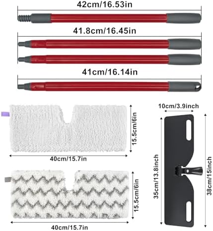 Microfiber Mops for Floor Cleaning, Dust Mop for Hardwood Floors with 2 Heavy Scrub Mop Pads, 2 Microfiber Pads and 4 Section Adjustable 58” Long Handle, Double-Sided Flip Flat Mops for Hardwood