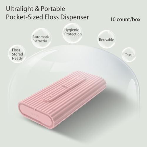 Dental Floss Picks,Handly Floss Dispenser Portable Case 4 Box,Perfect Oral Care Tools for Organizer Floss,Toothpicks Sticks Case Slap Size 40 Count for Travel Teeth Cleaning