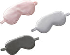 KOMBIUDA 3pcs Breathable Silk Eye Mask Two-sided Sleeping Blindfold for Men Women Light-blocking Soft and Comfortable for Travel and Relaxation