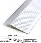 Trimold Aluminum Floor Transition Strip Flooring Reducer, Suitable for Doorways Threshold Ramp Tile Laminate, Bridge the Height Between 0.3-1.6 Inch (2.9Ft x 3.9In, Matte Silver)