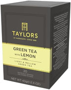Taylors of Harrogate Green Tea with Lemon, Individually Wrapped Bags, 20 Count (Pack of 1), Citrussy, Mellow and Light, Caffeinated, Enjoy Hot or Iced, 20 Teabags