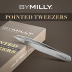 Pointed Tweezers | High Carbon Stainless Steel Needle Nose | Fine Point Precision Hair Removal | Perfectly Aligned & Hand-Filed Sharp | Silver