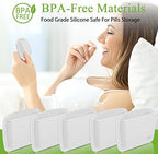 4 Pieces Pill Organizer Reusable Pocket Pill Case Portable Open Pill Pouch Silicone Small Pill Box Pill Container Pill Holder Pill Bags Organizing Medication, Vitamins, and Tablets for Travel (White)