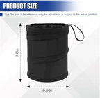 Collapsible Car Trash Can, Mini Portable Automotive Garbage Bag, Pop-Up Vehicle Rubbish Bin, Waterproof Waste Basket Bin with Magic Sticker, Hanging Washable Auto Trash Bag (1PC)