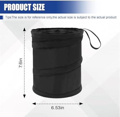 Collapsible Car Trash Can, Mini Portable Automotive Garbage Bag, Pop-Up Vehicle Rubbish Bin, Waterproof Waste Basket Bin with Magic Sticker, Hanging Washable Auto Trash Bag (1PC)