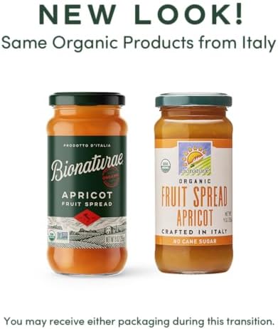 Bionaturae Organic Apricot Fruit Spread - Jelly Organic, Non-GMO, USDA Certified, No Sugar Added, No Preservatives, Organic Fruit Jam, Jam Organic, Made in Italy - 9 Oz, 1 Pack