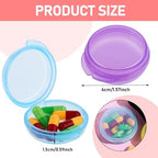 4 Pcs Mini Pill Organizer Small Pill Box Cute Portable Pill Case for Pocket Purse Travel Storage Containers Earplug Case Medicine Dispenser Vitamin Holder(Blue+Pink+Purple+Green)