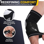 NeoTech Care Elbow Support Brace (Black, Size M, 1 Pair)