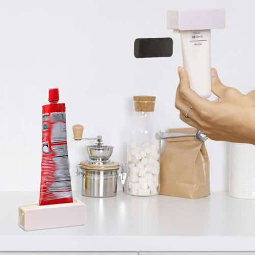 Oiliget Magnetic Sauce Rack Tomato Paste Tub Squeezer,Wall-mountable Dispens for Toothpaste, Cosmetics, Ointments Paints,Holder Stand for Kitchen Bathroom Accessories