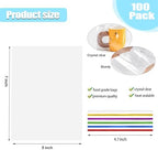SOMIOCO 100 pcs Clear 5" x 7" Flat Cello Cellophane Bags Poly Treat Bags 1.4 mils for Gift Wrapping, Bakery, Cookie, Candies, Toast, Dessert, Party Favors Packaging