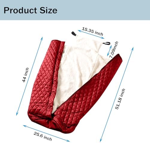 Wheelchair Warm Blanket, Lightweight Wheelchair Blanket with Zipper, Lower Body for Elderly, Mobility Impaired, Red