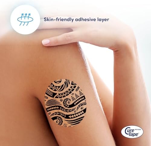 CureTape Patches - Sensor Fixing - Plasters for Freestyle Adhesive Plasters for Libre, Libre 3, Dexcom and Medtronic Guardian Sensors - Sensor Patch - Unique Variants (Tattoo)