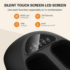 Shiatsu Foot Massager with Heat, Deep Kneading & Gentle Air Compression for Foot Wellness and Relaxation, Feet Massager, Electric Foot Massager Machine - Gifts for Women Men, Fits Size 13