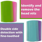 4x Hair Lice Combs Double Sided Detection Fine Tooth Headlice Comb For Removing Head Nits Lice Fleas From Kids Adults & Pets (Multi-Color)