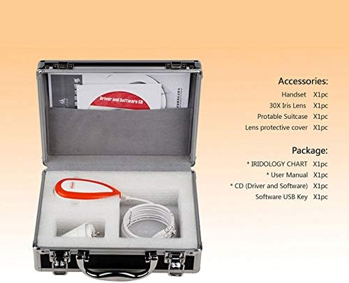 New 5.0 MP USB Iriscope Iris Analyzer Iridology Camera with pro Iris English Software 30X Iris Lens Adjustable Focus