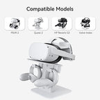 KIWI design VR Stand Accessories Compatible with Quest 2/PSVR 2/Valve Index/HP Reverb G2/ Pico 4/Quest VR Headset and Touch Controllers (Gray-White)
