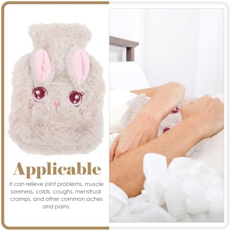 Hemoton 2pcs Hand Warmer Thermal Water Bottle Stuffed Bunny Rabbit Stuffed Animal Bunny Hand Warmer Bags Warm Water Bottle Plush Hot Sherpa Plush Cover Hot Bag Cute