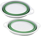 SAMMART 2.6L (0.68 gallons) Collapsible TPE/PP Colander & Bowl Set. Foldable Washing Basin - Portable Dish Washing Tub - Space Saving Colander