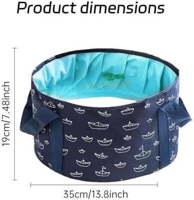 Foot Bath Basin,13.8 Diameter, 7.5 inches high Portable Travel Collapsible Foot Basin Folding Foot Bath Tub Soaking Feet Bucket for Camping Washing