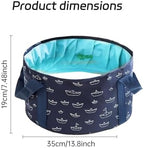 Foot Bath Basin,13.8 Diameter, 7.5 inches high Portable Travel Collapsible Foot Basin Folding Foot Bath Tub Soaking Feet Bucket for Camping Washing