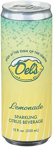 Del's Sparkling Citrus Beverage, 12 Fl Oz, Case of 12 (Lemonade)