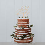 Oh Baby Cake Topper in Wood Baby Shower Gender Reveal Party Cake Decoration (Design 03)