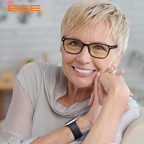 EFE Reading Glasses Readers for Women Men 2.5 Blue Light Lightweight Frame Spring Hinge Eyeglasses 5 Pack