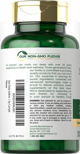 Carlyle Sea Kelp Iodine Supplement | 225mcg | 300 Tablets | Non-GMO, Gluten Free | Traditional Herb Supplement