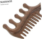 Wooden Scalp Massage Comb with Five Rounded Teeth for Meridian Acupressure and Relaxation Therapy 7.24X2.75X0.78 Inch Portable Scalp Massager Tool
