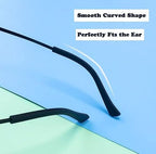Eyeglass Sunglasses Temple Tips,BEHLINE Temple End Tips Ear Pads Tube Ear Sock,Soft Silicone Anti-Slip for Flat Thin Metal Eyeglass Legs 2mm X 1mm (Black,1 Pair))