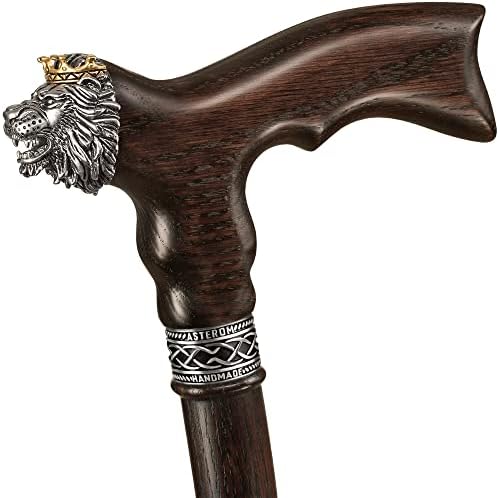Asterom Walking Cane - Handmade Lion Canes for Men & Women - Wooden, Stylish, Cool Walking Sticks for Men, Seniors