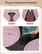 Carer 3 Pack Incontinence Underwear for Women, Washable 120ml High Absorbency Womens Incontinence Panties, Reusable Leakproof Protection Briefs for Bladder Leakage L(Black,Pink,Pink)