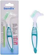 Angzhili 3 Pcs Denture Cleaning Brush,Portable Denture Brush Double Sided Brush for False Teeth Cleaning,Denture Care (Green)