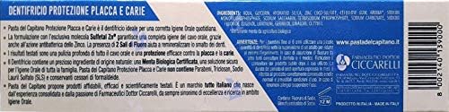 Pasta del Capitano Plaque and Cavities Toothpaste 100ml 3.53oz, Pack of 4