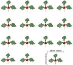 Gyufise 15Pcs Merry Cupcake Toppers 3D Holly Berries Cake Toppers Decorations for Christmas, New Year Party Supplies